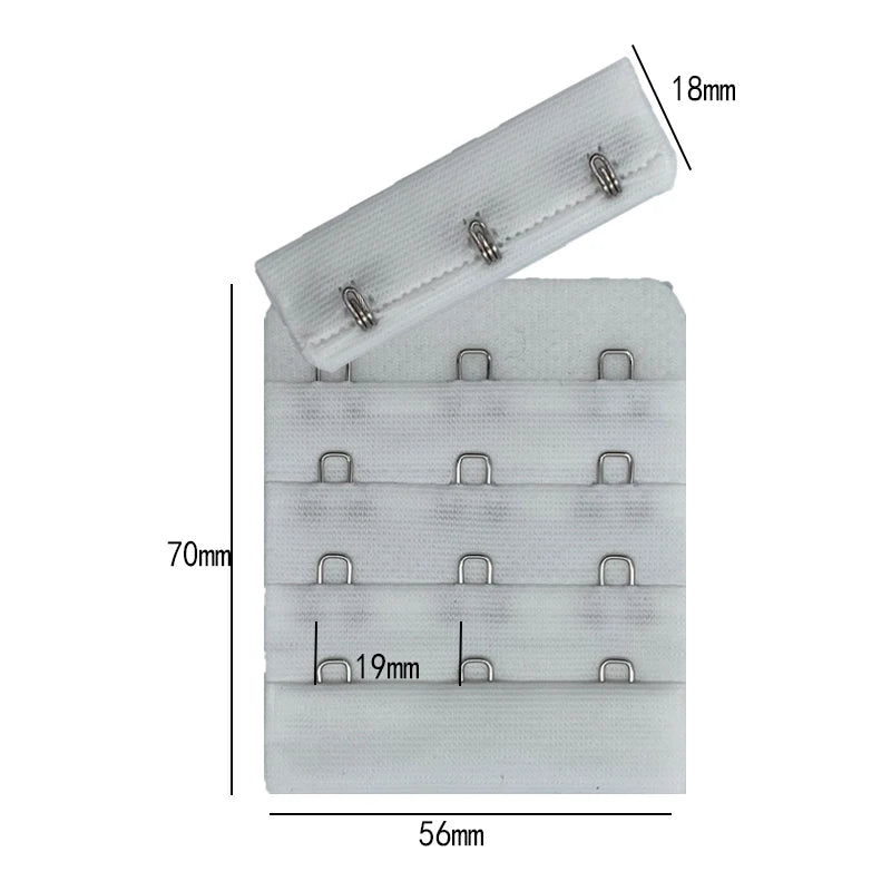 4 rows 3 hooks nylon fabric bra hook