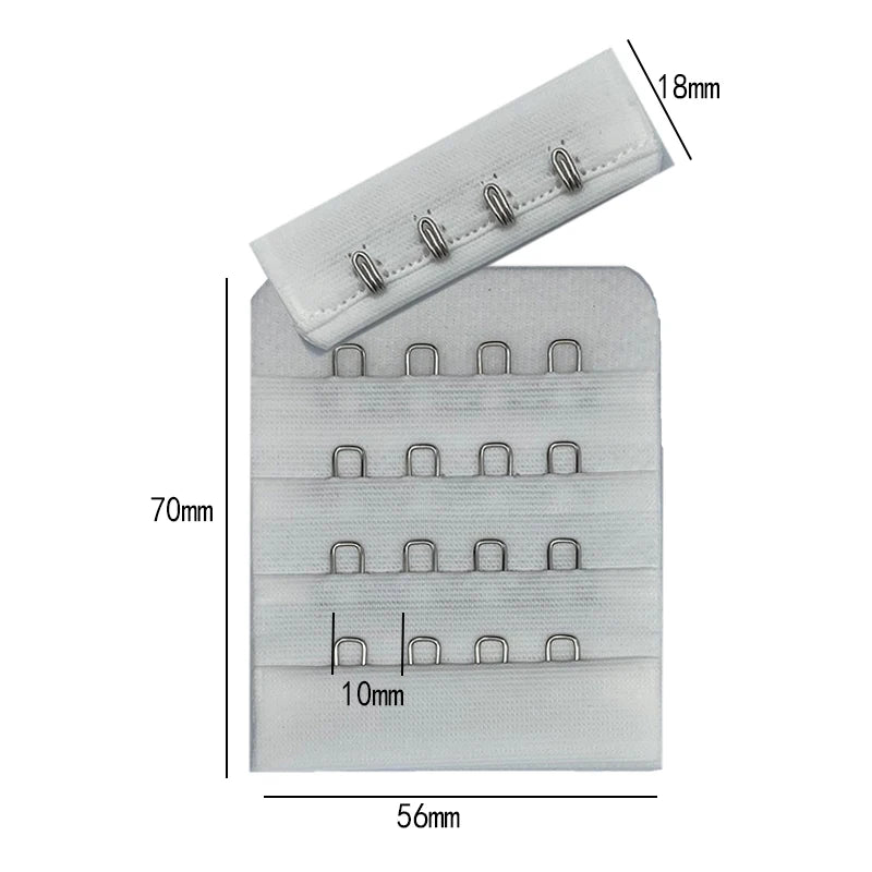 4 rows 3 hooks nylon fabric bra hook