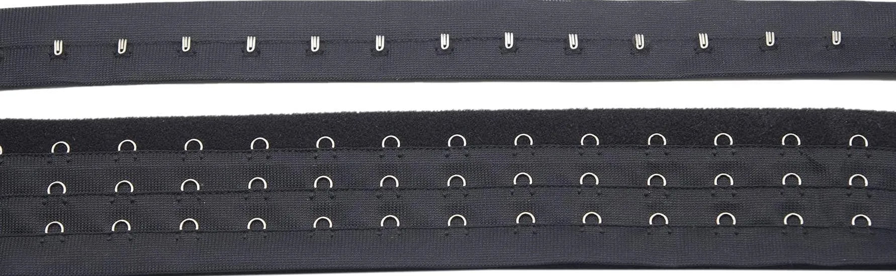 black 3 rows big fastener nylon bra hook