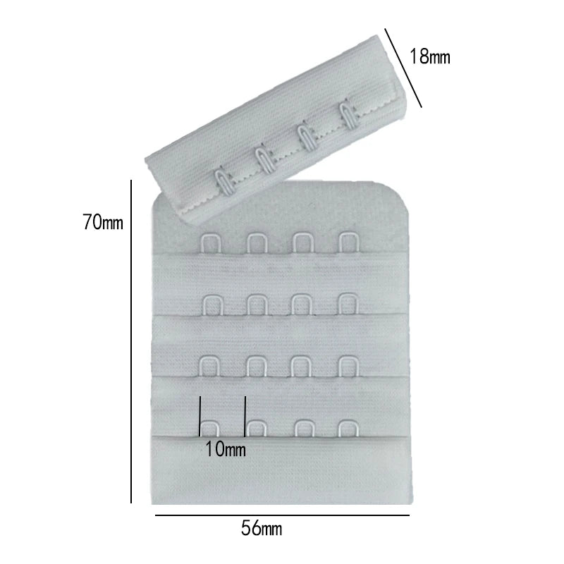 4 rows 3 hooks nylon fabric bra hook