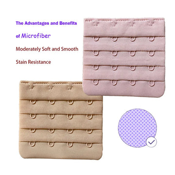 SHIYI microfiber and spandex back adjustable bra hook and eye tape 4 rows and 4 hooks in wholesale bra extender