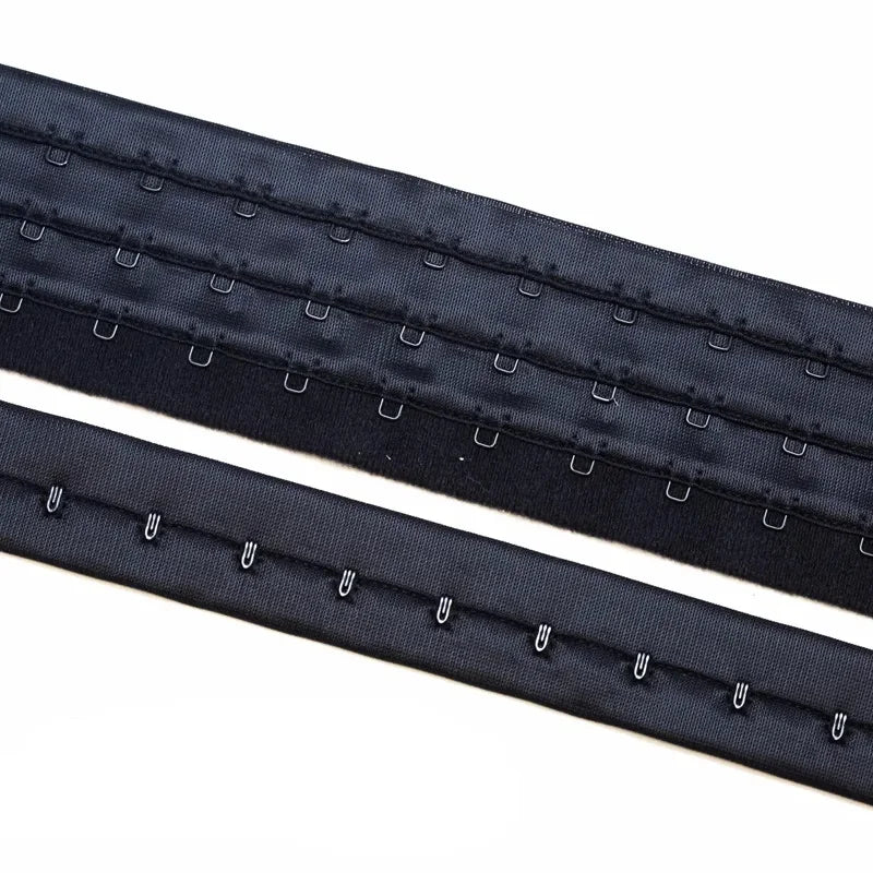 black 3 rows big fastener nylon bra hook