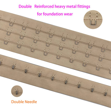 Shiyi Factory supply big fastener double needle bra hook and eye tape reinforced heavy metal fittings for foundation wear