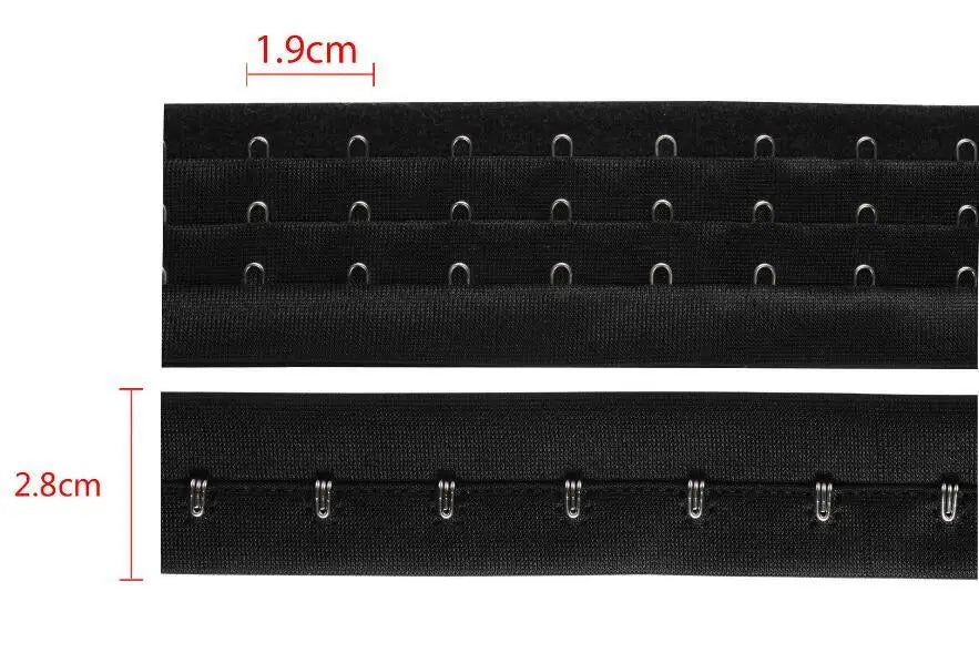 black 3 rows big fastener nylon bra hook