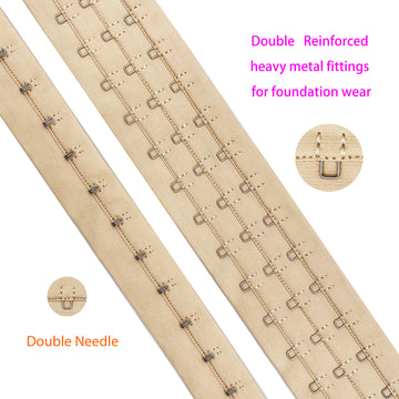 Shiyi big fastener double needles bra hook and eye tape reinforced heavy metal fittings for foundation wear