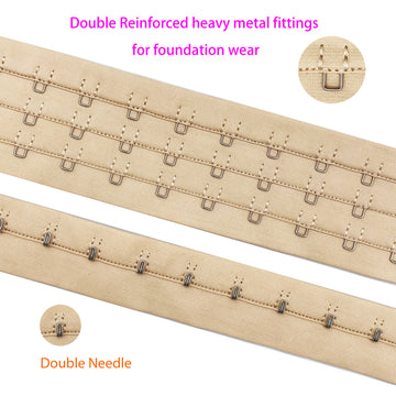 Shiyi big fastener double needles bra hook and eye tape reinforced heavy metal fittings for foundation wear